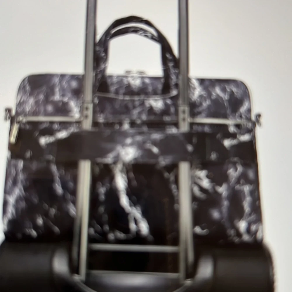 Canvaslife Black Marble Pattern Waterproof Laptop Shoulder Bag.